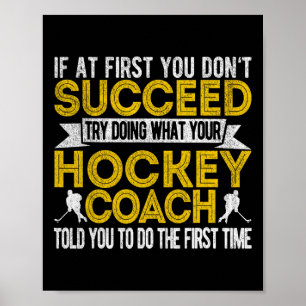 Affiche entraîneur de hockey amusant équipe de hockey sur