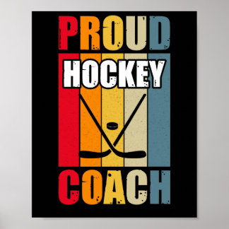 Affiche Entraîneur de hockey fière couleur