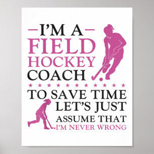 Affiche Entraîneur de hockey sur gazon Je suis un entraîne