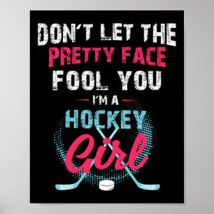 Affiche Entraîneur de hockey sur glace pour filles amusant