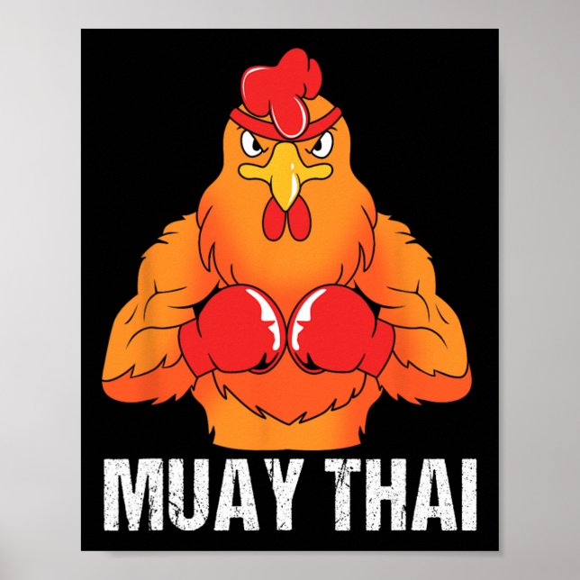 Affiche Entraîneur de kickboxing Thaïlande Coq Muay Thai  (Devant)