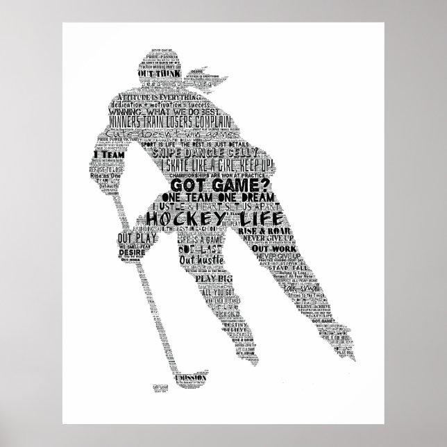 Affiche entraîneur de l'équipe du joueur de hockey Motivat (Devant)