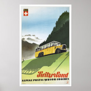 Affiche Entraîneurs alpins suisses - Vintage voyage