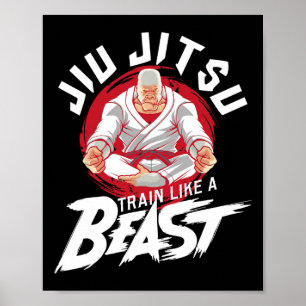 Affiche Entraînez-vous comme une bête - Jiu Jitsu Brésilie