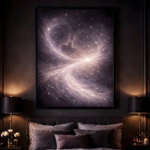 Affiche Entre étoiles silencieuses – Amour céleste rêveur