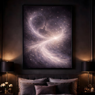 Affiche Entre étoiles silencieuses – Amour céleste rêveur