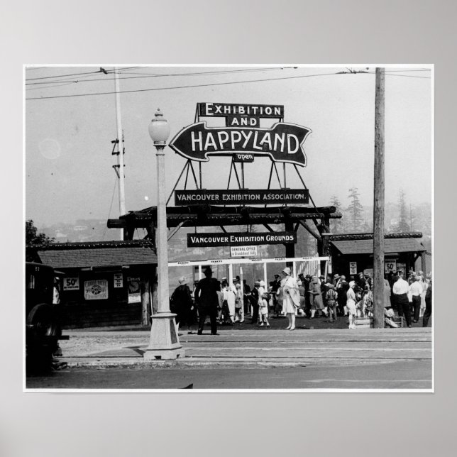 Affiche Entrée de Happyland, Vancouver Exhibition, 1929 (Devant)