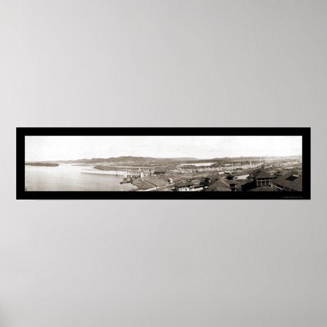 Affiche Entrée du canal de Panama Photo 1913 (Devant)