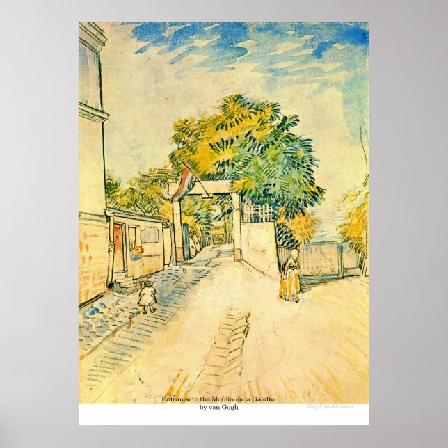 Affiche Entrée du Moulin de la Galette par van Gogh (Devant)