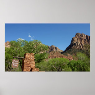 Affiche Entrée du parc national de Zion dans l'Utah