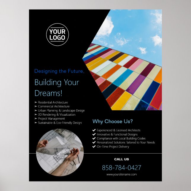 Affiche Entreprise architecturale personnalisée (Devant)