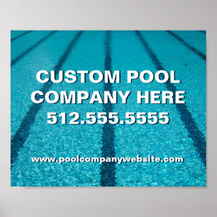 Affiche Entreprise de piscine sur mesure Marketing personn