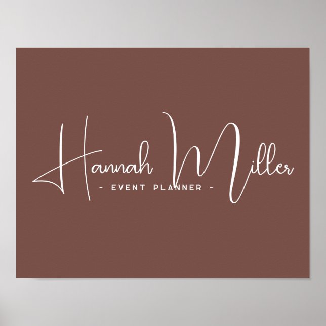 Affiche Entreprise de script minimaliste | Nom personnalis (Devant)