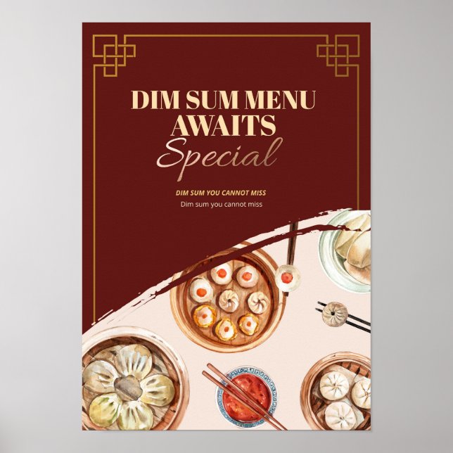 Affiche Entreprise Dimsum Watercolor (Devant)