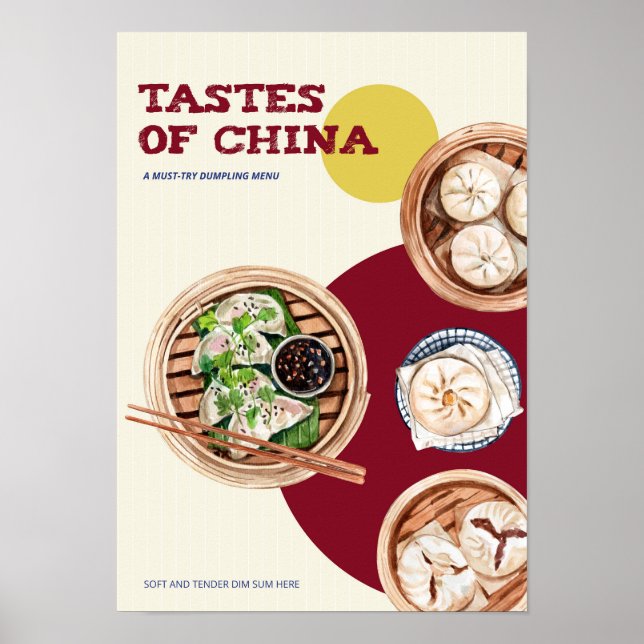 Affiche Entreprise Dimsum Watercolor (Devant)