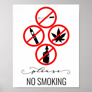 Affiche Entreprise No Smoking Cigarettes STR