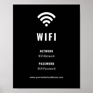 Affiche Entreprise Noire et Blanc Entreprise WiFi Entrepri