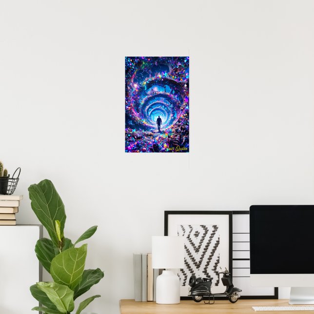 Affiche Entrer dans le tunnel de gemme mystique de l'infin (Bureau à domicile)