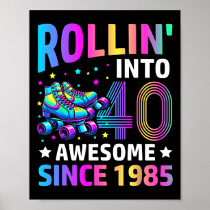 Affiche Entrer dans les 40 ans patine 40e anniversaire Gif