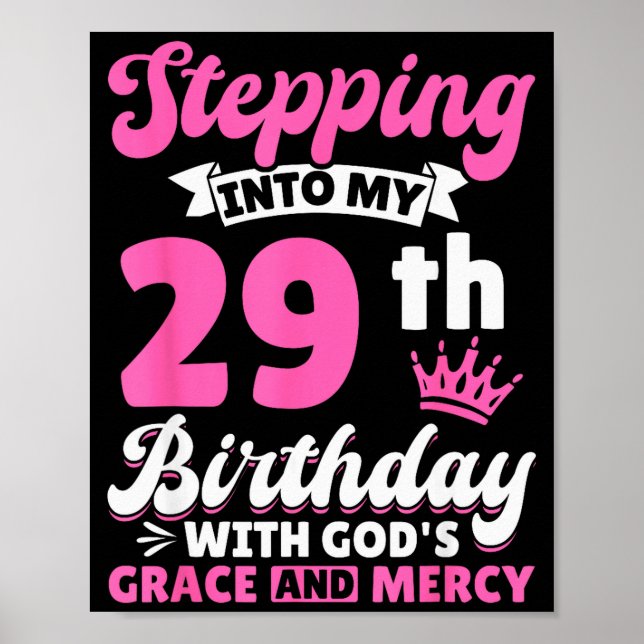 Affiche Entrer Dans Mon 29e Anniversaire Avec La Grâce Et (Devant)