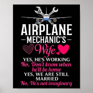 Affiche Entretien de l'avion par une femme mécanicienne d'