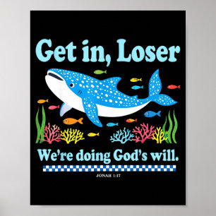 Affiche Entrez dans la volonté de Dieu requin baleine Jésu