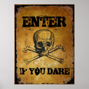 Affiche Entrez si vous osez l'appui vertical de Halloween
