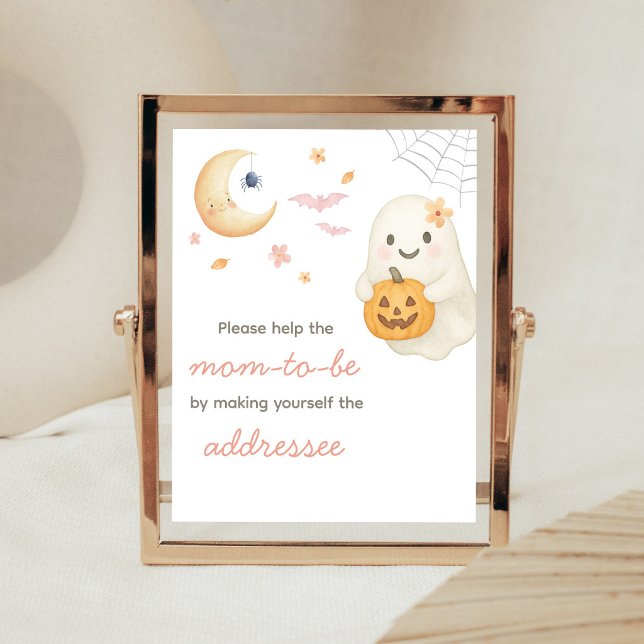 Affiche Enveloppe de la fête de naissance de bébé Little B (Girl Halloween Baby Shower Envelope Station Sign
)