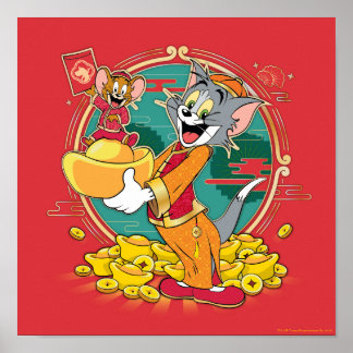Affiche Enveloppe rouge du Nouvel An Tom & Jerry