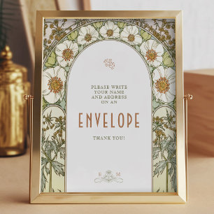 Affiche Enveloppe Signale Invités Art Nouveau Vintage par
