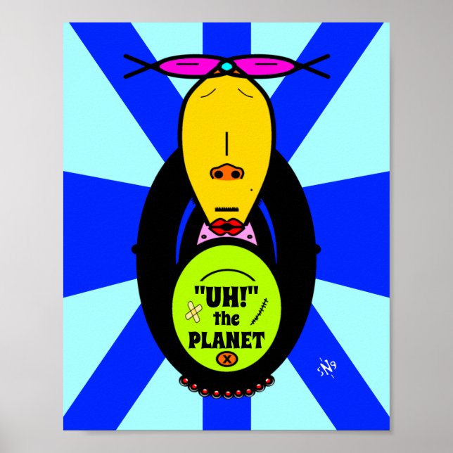 Affiche Environnement et mascotte de singe v1 (Devant)