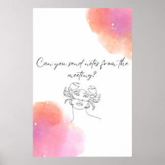 Affiche Envoyer des notes Sarcastique Funny Monster Peach