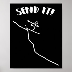 Affiche Envoyez-le faire un saut en ski alpin pour skieur 