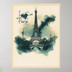 Affiche Envoyez un morceau de Paris avec vous - Tour Eiffe