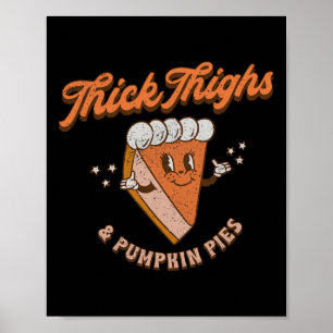 Affiche Épais Cuisses Et Citrouilles Tartes Thanksgiving F
