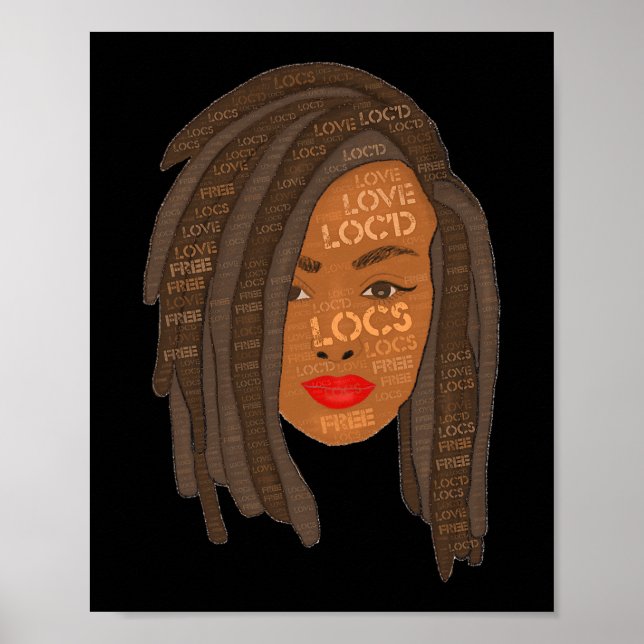 Affiche Épais Locaux Black Woman Dreadlock Art (Devant)