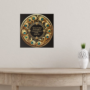 Affiche Epais Peacock Cadre de plumes Versets de la Bible
