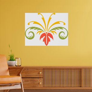 Affiche Épanouissement Floral Élégant Parchemin Botanique