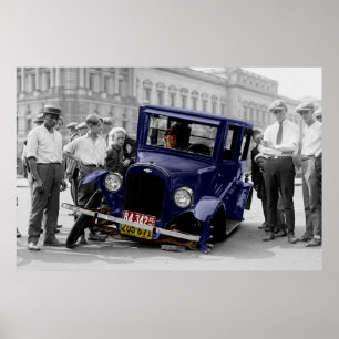 Affiche Épave automatique antique noire et blanche vintag