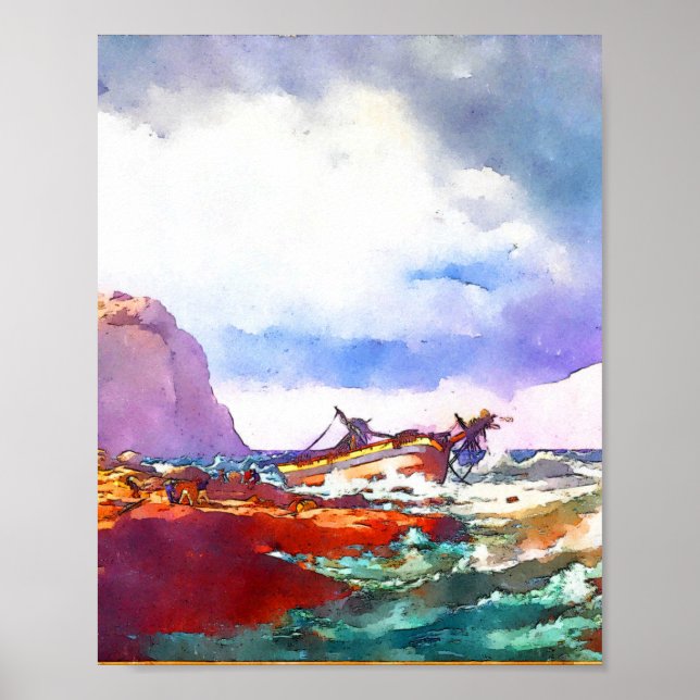 Affiche Épave sur la côte norvégienne (Devant)