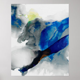 Affiche Éphémère - bleu et gris