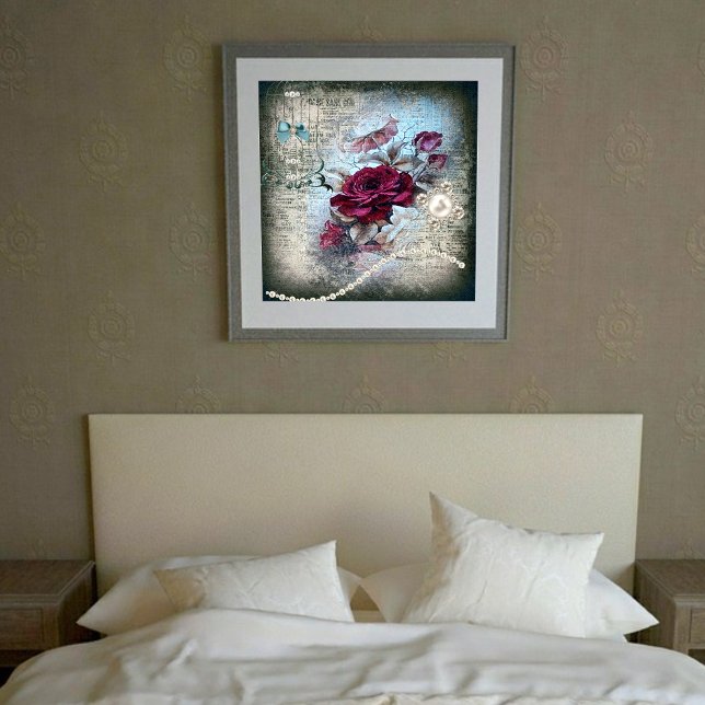 Affiche Éphémère de rose victorienne (Créateur téléchargé)