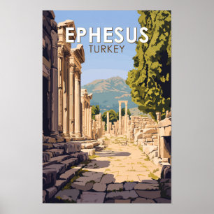 Affiche Ephèse Turquie Voyage Art Vintage