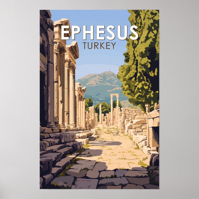 Affiche Ephèse Turquie Voyage Art Vintage (Devant)