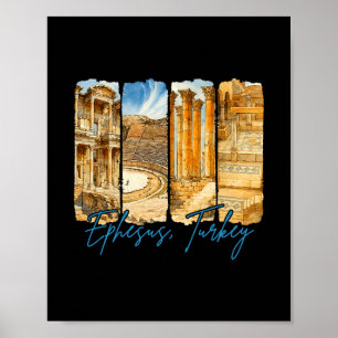 Affiche Ephèse Turquie Voyage Séjour Coup de pinceau Souve