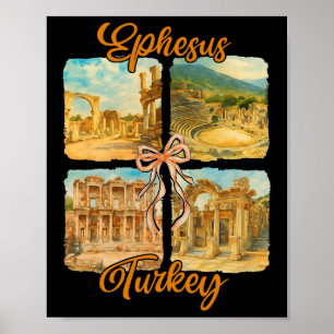 Affiche Ephèse Turquie Voyageant Voyage Coquette Ephèse So
