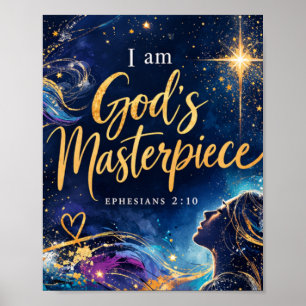 Affiche Éphésiens 2:10 Je suis le chef-d'œuvre de Dieu ch