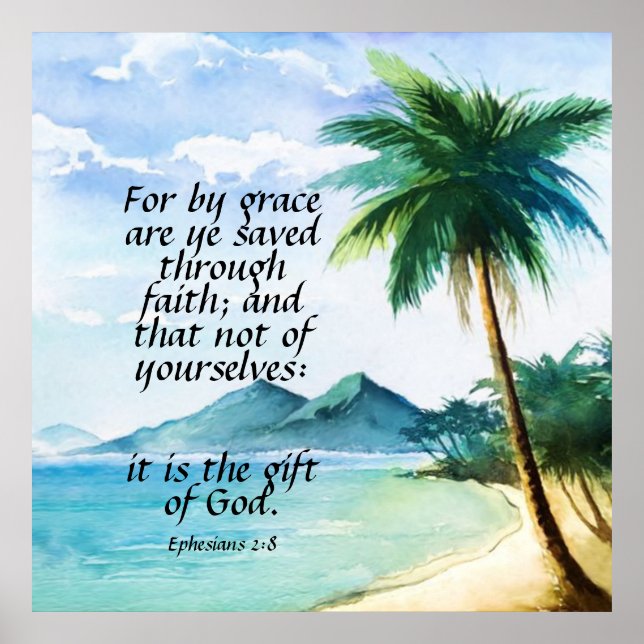 Affiche Éphésiens 2:8 (Devant)