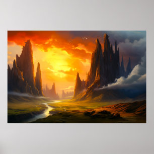 Affiche Epic Rock Mountains - Imaginaire Art
