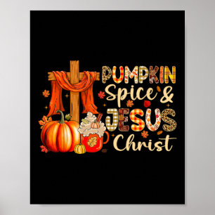Affiche Épice citrouille Jésus Christ Thanksgiving automne
